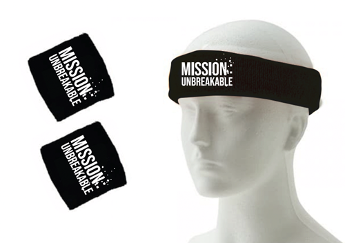 Mission Unbreakable headband and sweatbands