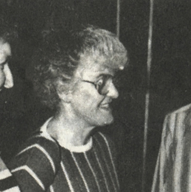 Black and white photo of founder of North Devon Hospice with 2 colleagues
