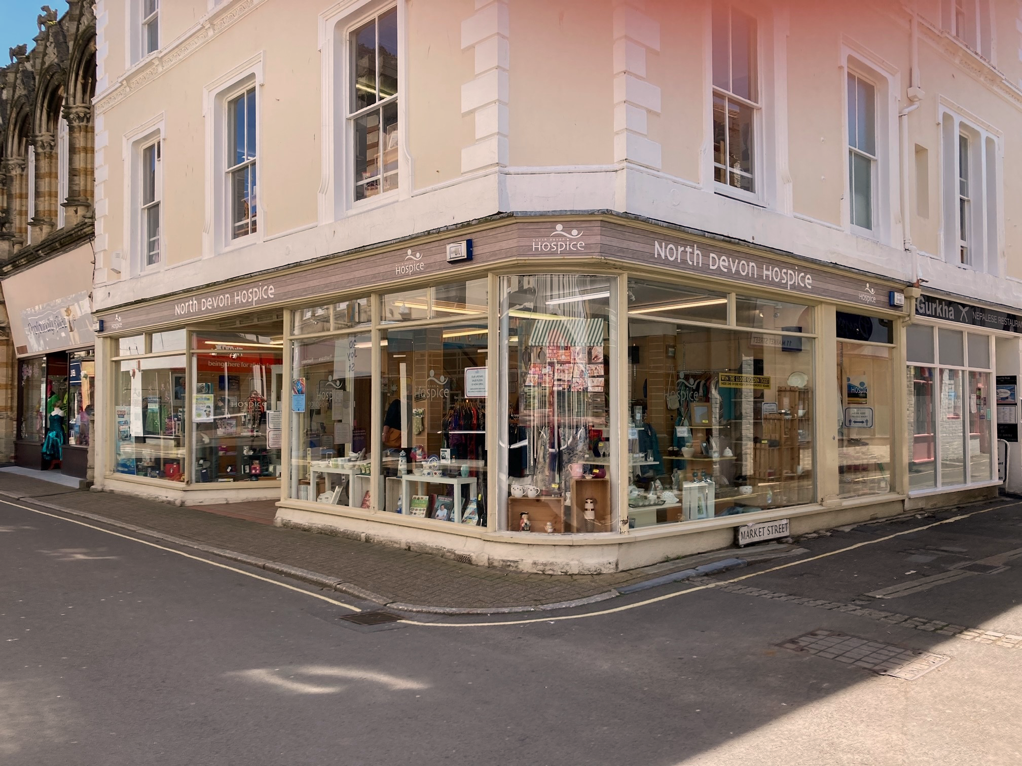 External photo of North Devon Hospice Shop in Joy Street, Barnstaple