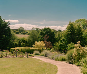 A view from the North Devon Hospice over the manicured gardens and surrounding countryside